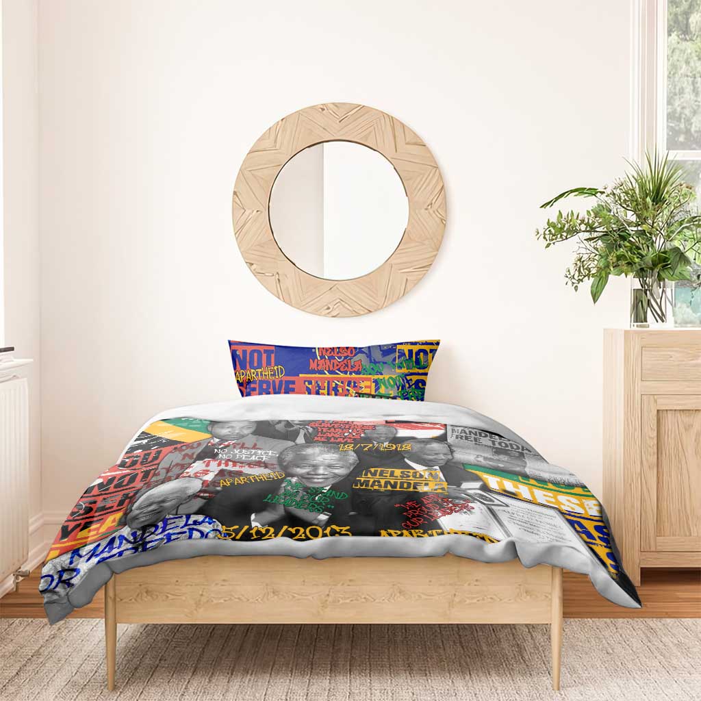 Nelson Mandela Bedding Set Street Spray Art Recreating The Life Of A Great Man - Wonder Print Shop