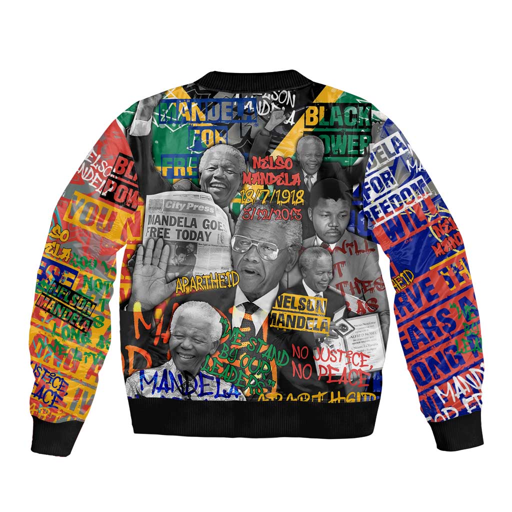 Nelson Mandela Bomber Jacket Street Spray Art Recreating The Life Of A Great Man - Wonder Print Shop