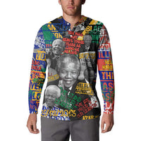 Nelson Mandela Button Sweatshirt Street Spray Art Recreating The Life Of A Great Man - Wonder Print Shop