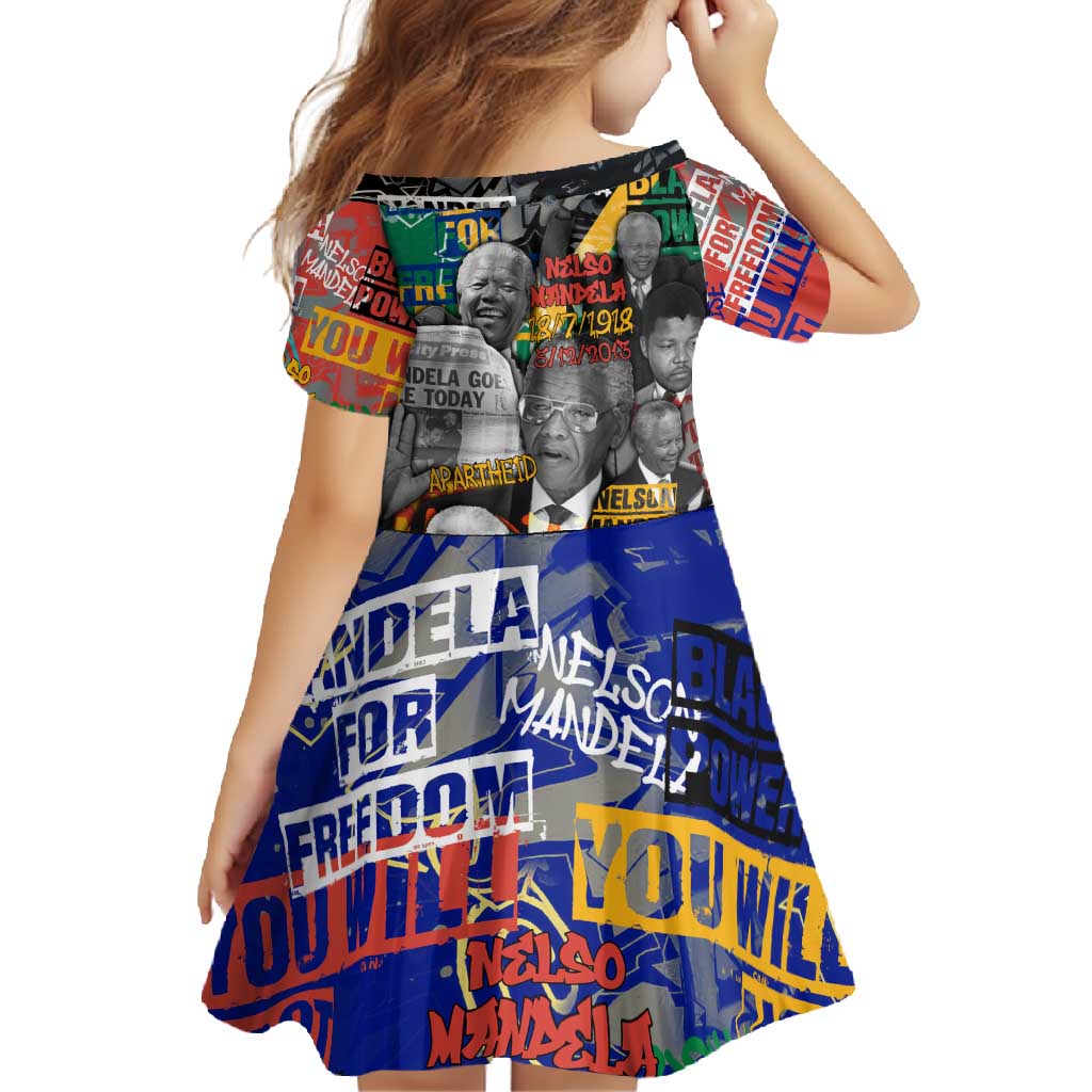 Nelson Mandela Family Matching Off Shoulder Maxi Dress and Hawaiian Shirt Street Spray Art Recreating The Life Of A Great Man - Wonder Print Shop