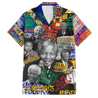 Nelson Mandela Family Matching Off Shoulder Maxi Dress and Hawaiian Shirt Street Spray Art Recreating The Life Of A Great Man - Wonder Print Shop