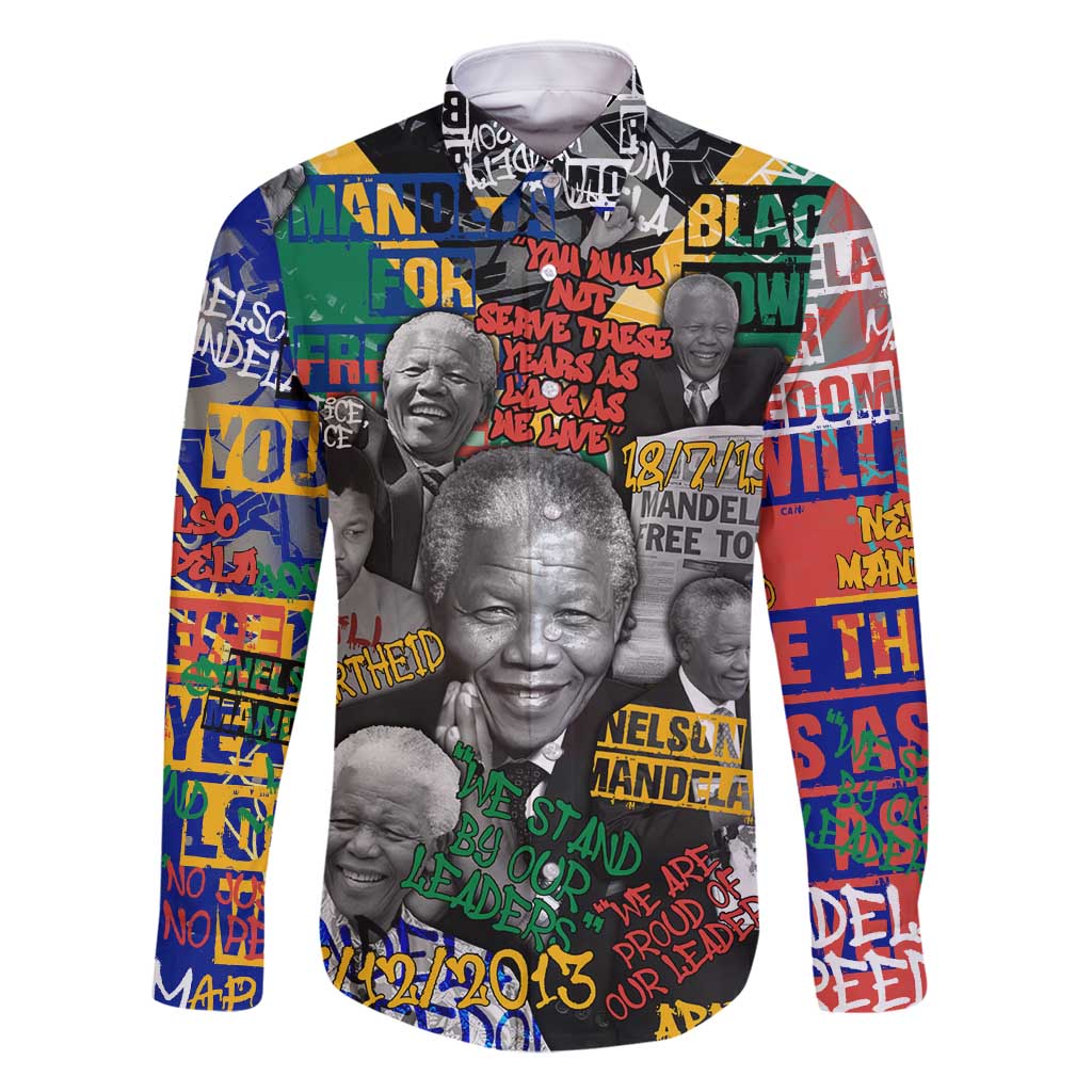 Nelson Mandela Family Matching Off Shoulder Maxi Dress and Hawaiian Shirt Street Spray Art Recreating The Life Of A Great Man - Wonder Print Shop