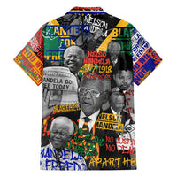 Nelson Mandela Family Matching Short Sleeve Bodycon Dress and Hawaiian Shirt Street Spray Art Recreating The Life Of A Great Man - Wonder Print Shop