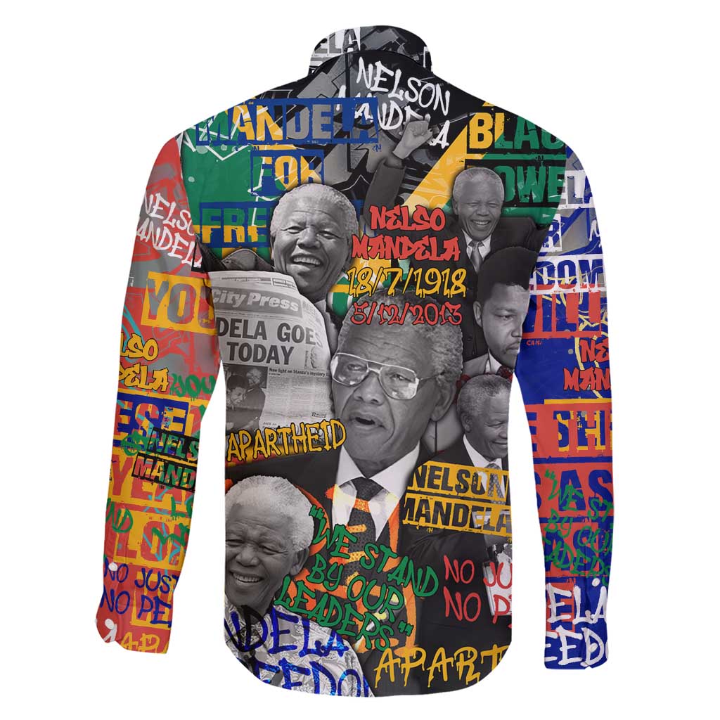 Nelson Mandela Family Matching Short Sleeve Bodycon Dress and Hawaiian Shirt Street Spray Art Recreating The Life Of A Great Man - Wonder Print Shop