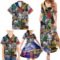 Nelson Mandela Family Matching Summer Maxi Dress and Hawaiian Shirt Street Spray Art Recreating The Life Of A Great Man - Wonder Print Shop