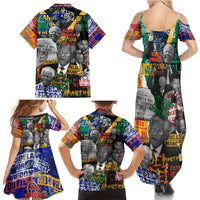 Nelson Mandela Family Matching Summer Maxi Dress and Hawaiian Shirt Street Spray Art Recreating The Life Of A Great Man - Wonder Print Shop