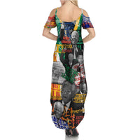 Nelson Mandela Family Matching Summer Maxi Dress and Hawaiian Shirt Street Spray Art Recreating The Life Of A Great Man - Wonder Print Shop