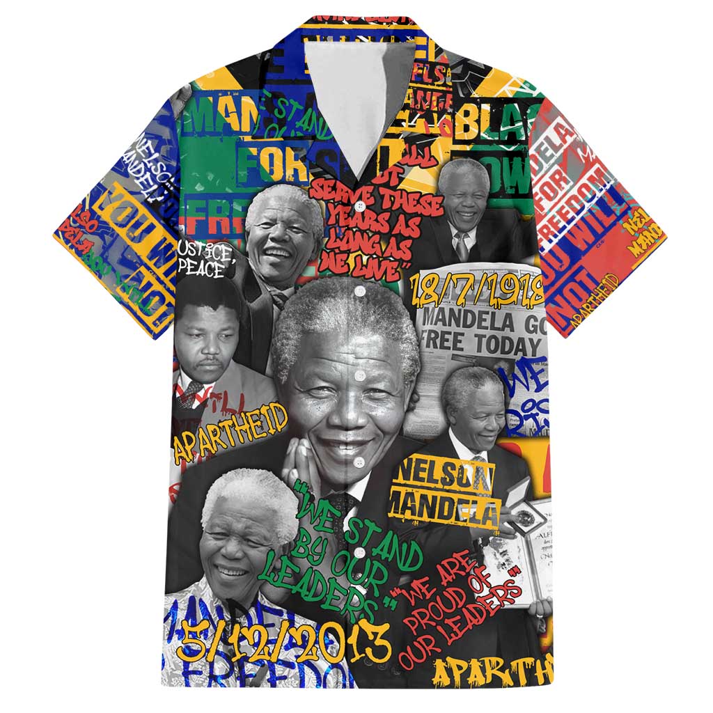 Nelson Mandela Family Matching Tank Maxi Dress and Hawaiian Shirt Street Spray Art Recreating The Life Of A Great Man - Wonder Print Shop