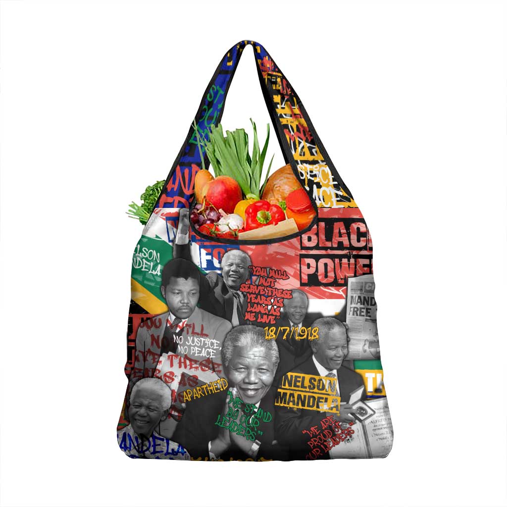 Nelson Mandela Grocery Bag Street Spray Art Recreating The Life Of A Great Man - Wonder Print Shop