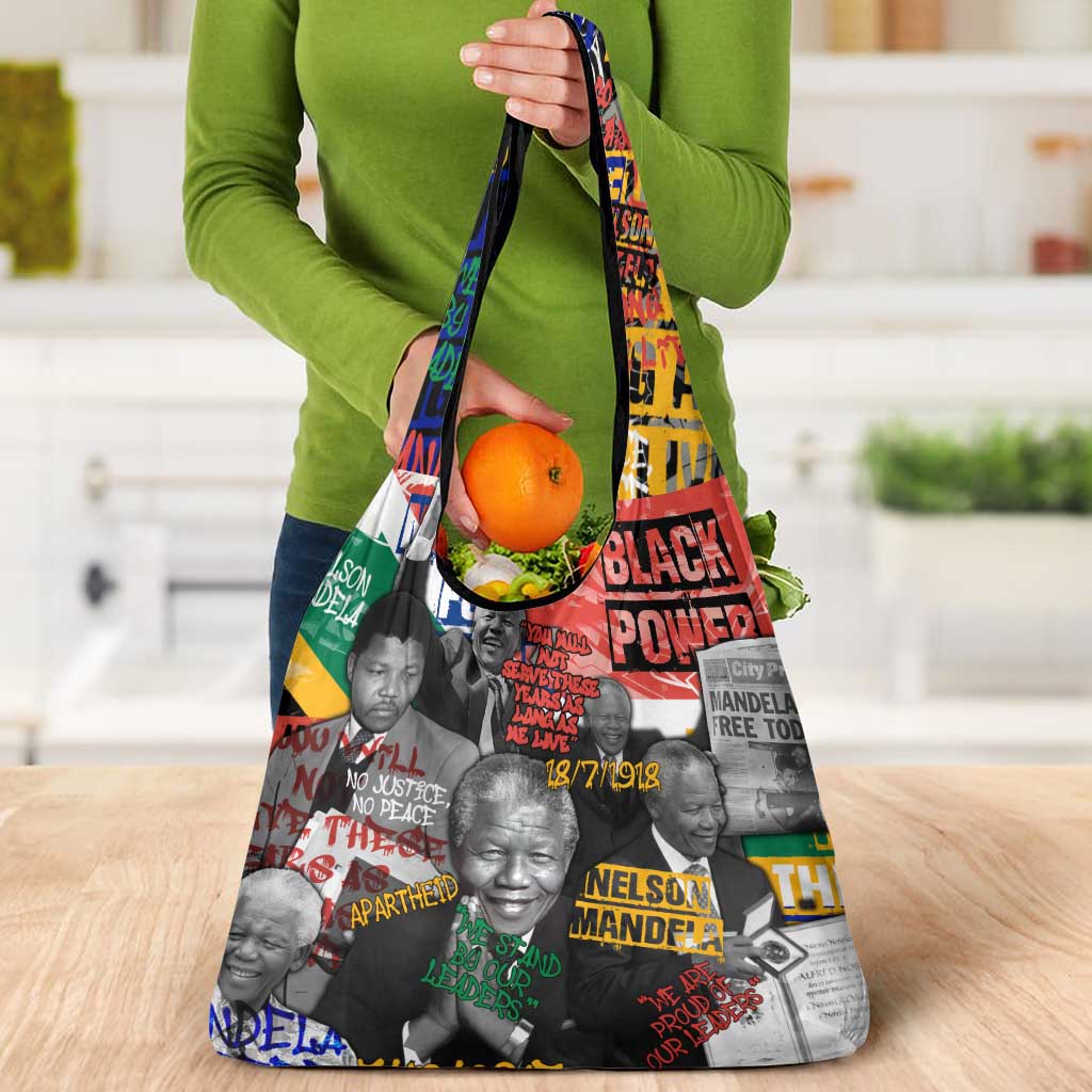 Nelson Mandela Grocery Bag Street Spray Art Recreating The Life Of A Great Man - Wonder Print Shop