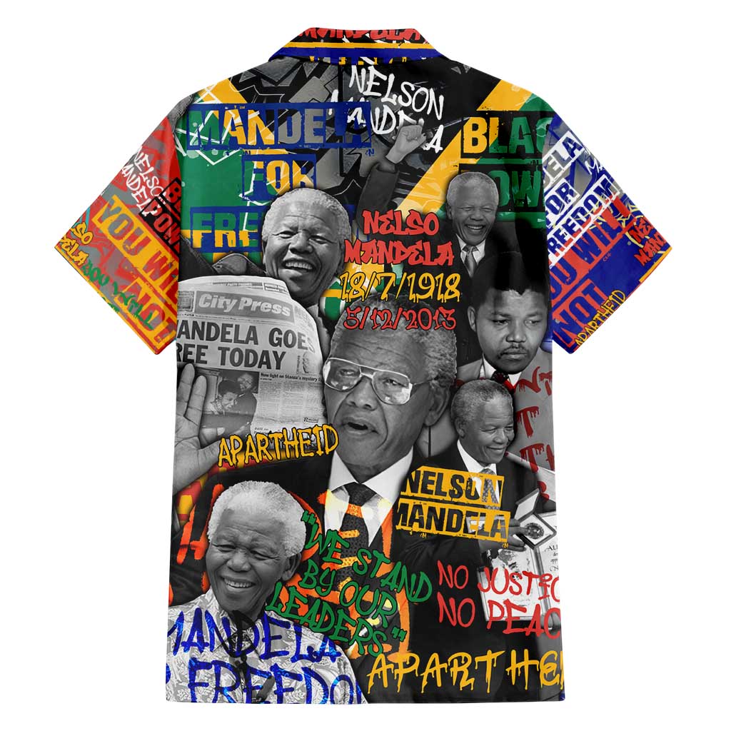 Nelson Mandela Hawaiian Shirt Street Spray Art Recreating The Life Of A Great Man - Wonder Print Shop