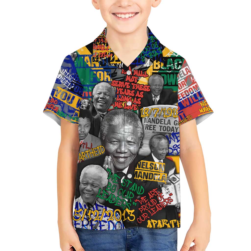Nelson Mandela Hawaiian Shirt Street Spray Art Recreating The Life Of A Great Man - Wonder Print Shop