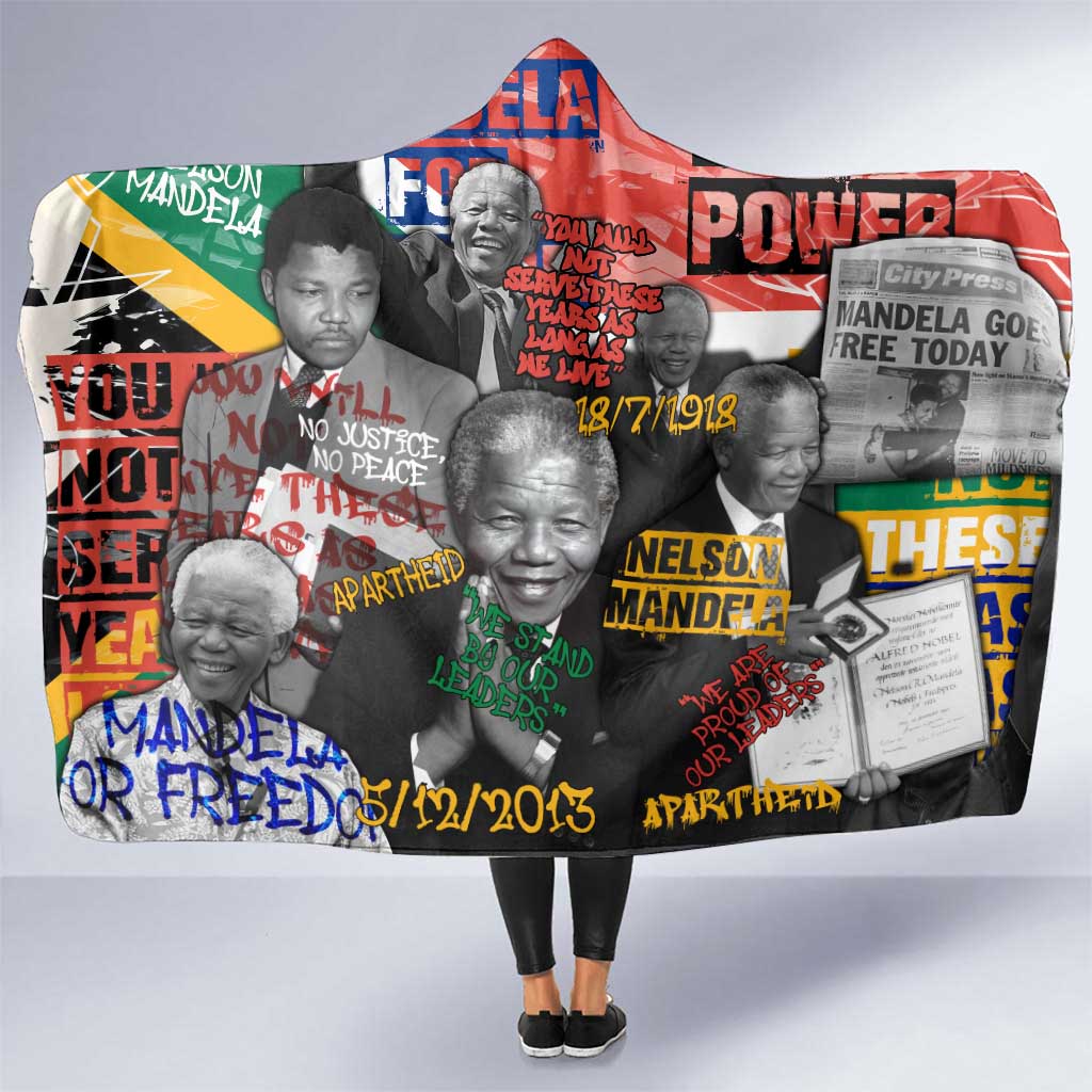 Nelson Mandela Hooded Blanket Street Spray Art Recreating The Life Of A Great Man - Wonder Print Shop
