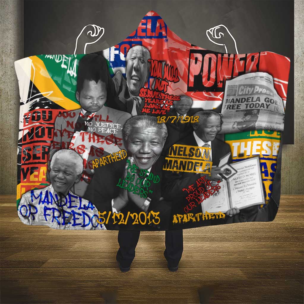 Nelson Mandela Hooded Blanket Street Spray Art Recreating The Life Of A Great Man - Wonder Print Shop