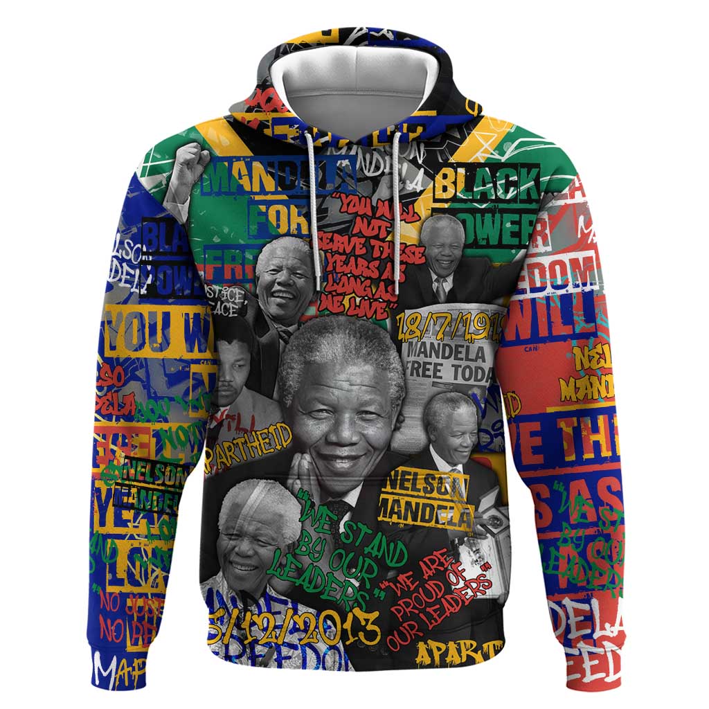Nelson Mandela Hoodie Street Spray Art Recreating The Life Of A Great Man - Wonder Print Shop
