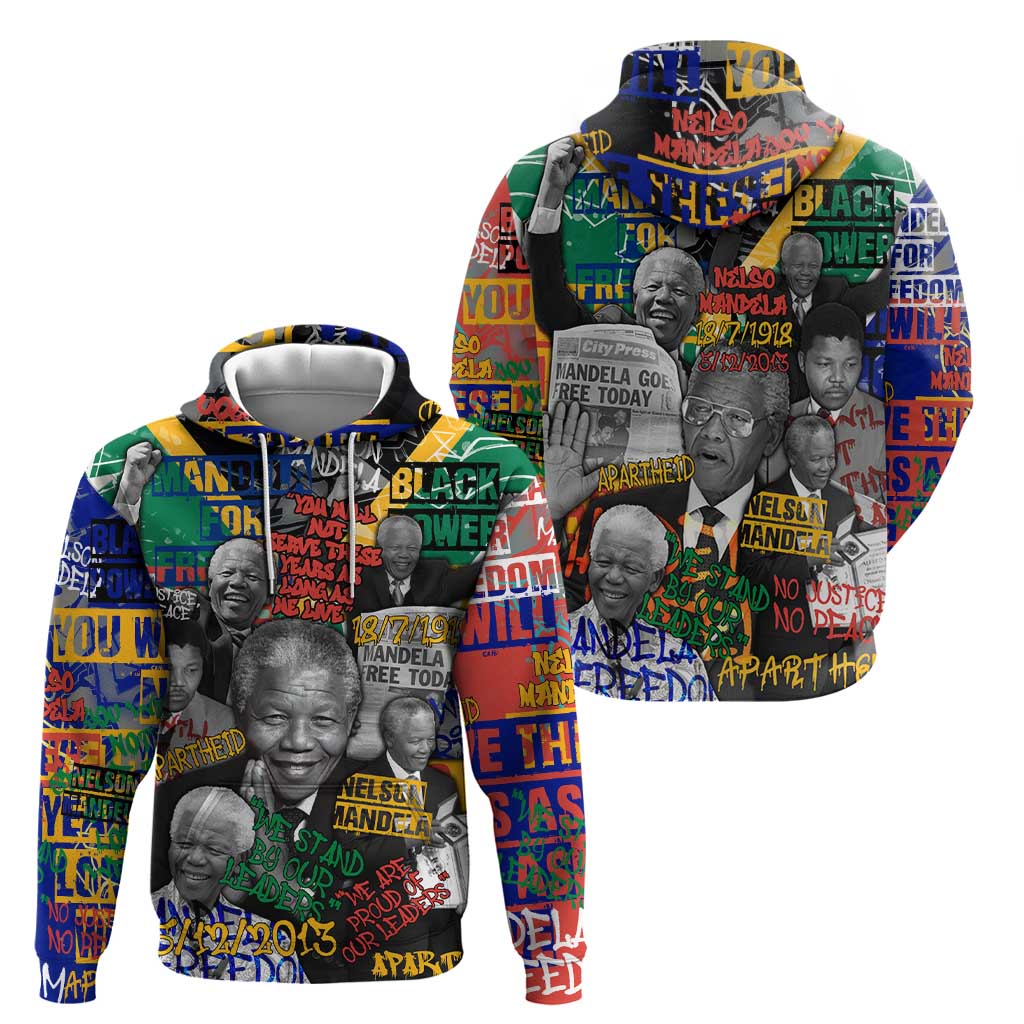 Nelson Mandela Hoodie Street Spray Art Recreating The Life Of A Great Man - Wonder Print Shop