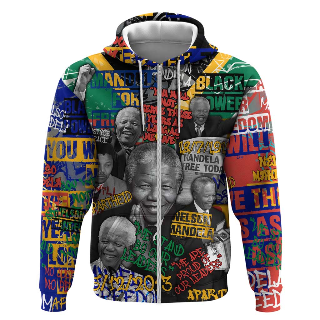 Nelson Mandela Hoodie Street Spray Art Recreating The Life Of A Great Man - Wonder Print Shop
