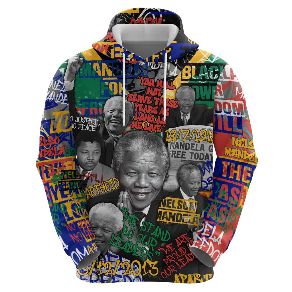 Nelson Mandela Hoodie Street Spray Art Recreating The Life Of A Great Man - Wonder Print Shop