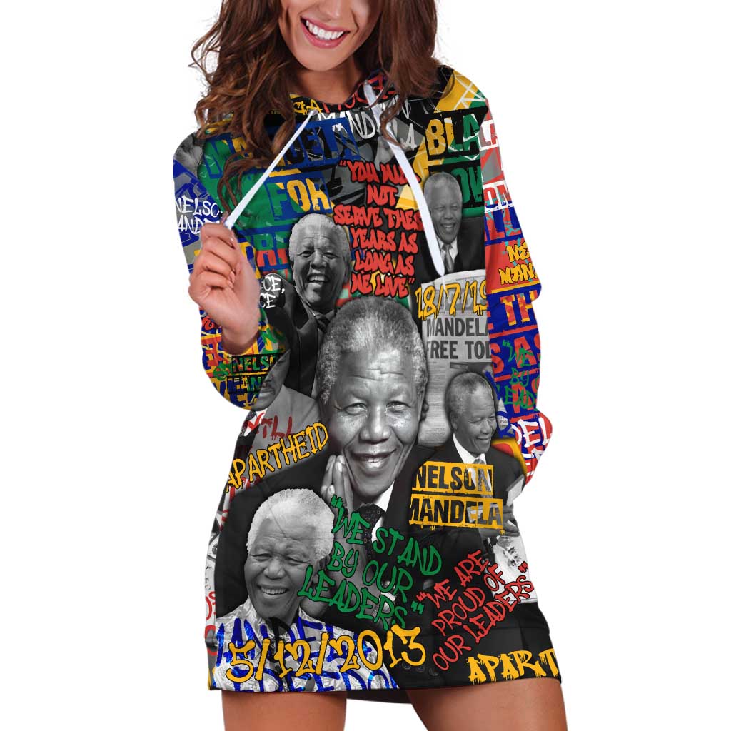 Nelson Mandela Hoodie Dress Street Spray Art Recreating The Life Of A Great Man - Wonder Print Shop