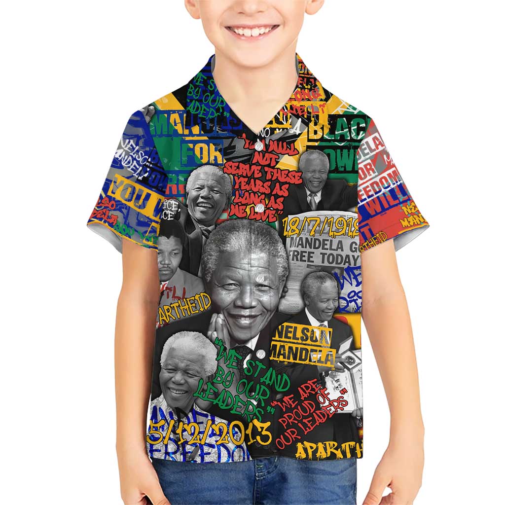 Nelson Mandela Kid Hawaiian Shirt Street Spray Art Recreating The Life Of A Great Man - Wonder Print Shop