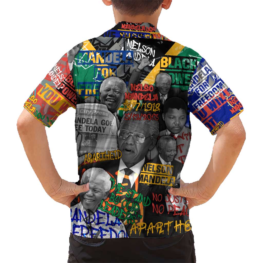 Nelson Mandela Kid Hawaiian Shirt Street Spray Art Recreating The Life Of A Great Man - Wonder Print Shop