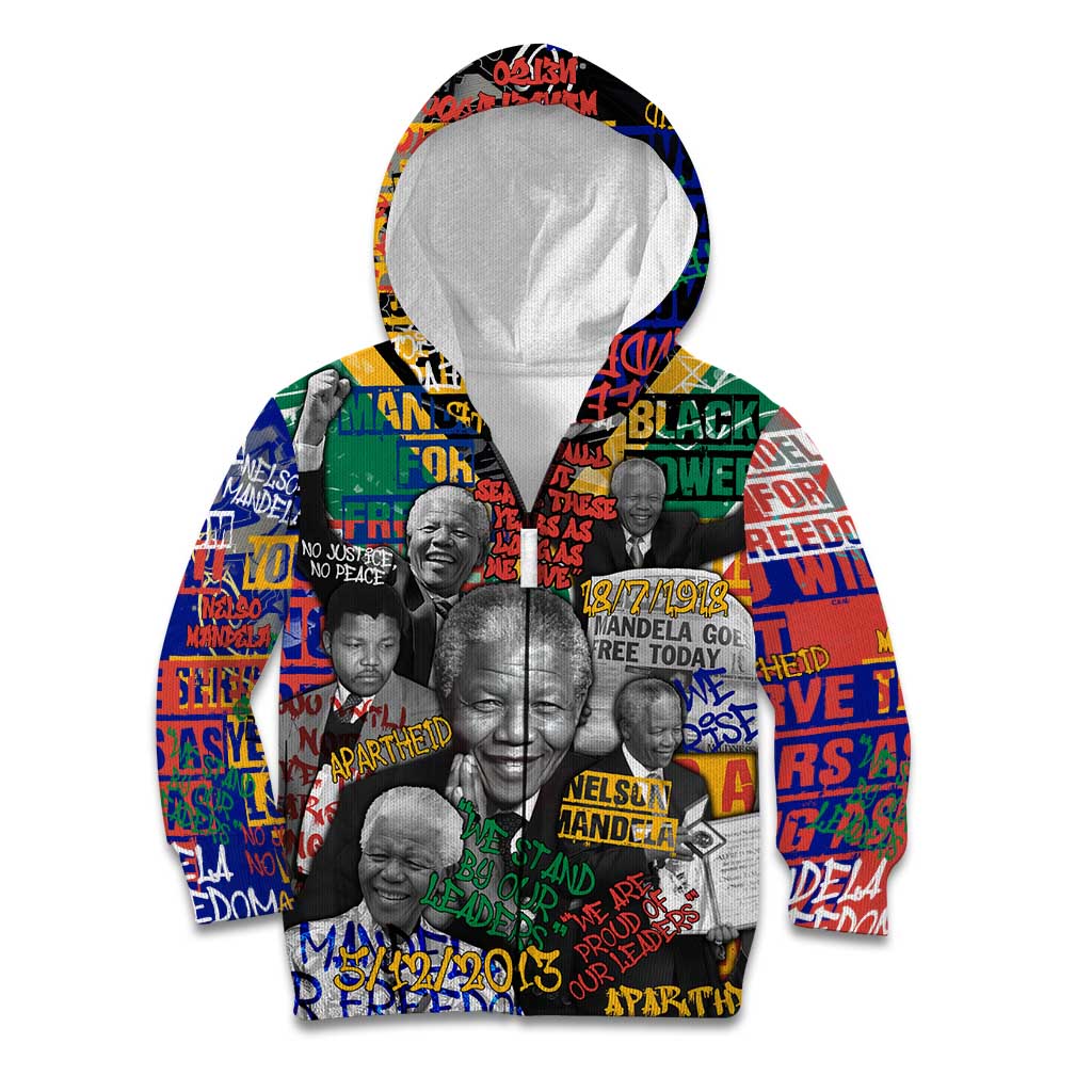 Nelson Mandela Kid Hoodie Street Spray Art Recreating The Life Of A Great Man - Wonder Print Shop