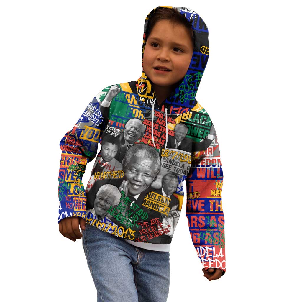 Nelson Mandela Kid Hoodie Street Spray Art Recreating The Life Of A Great Man - Wonder Print Shop