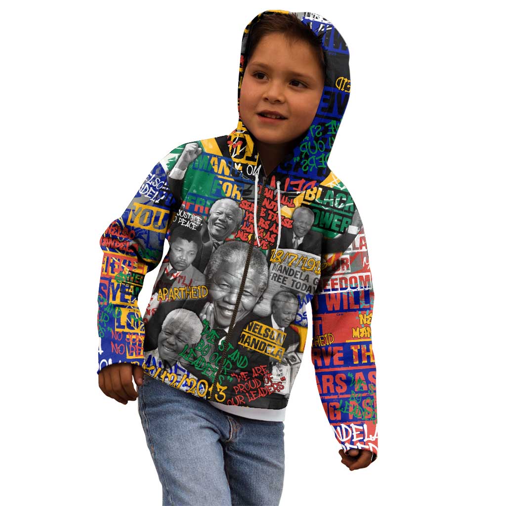 Nelson Mandela Kid Hoodie Street Spray Art Recreating The Life Of A Great Man - Wonder Print Shop