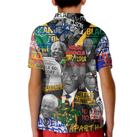 Nelson Mandela Kid Polo Shirt Street Spray Art Recreating The Life Of A Great Man - Wonder Print Shop