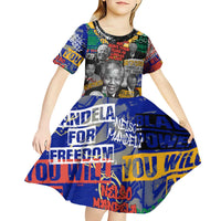 Nelson Mandela Kid Short Sleeve Dress Street Spray Art Recreating The Life Of A Great Man - Wonder Print Shop