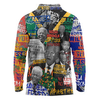 Nelson Mandela Long Sleeve Polo Shirt Street Spray Art Recreating The Life Of A Great Man - Wonder Print Shop