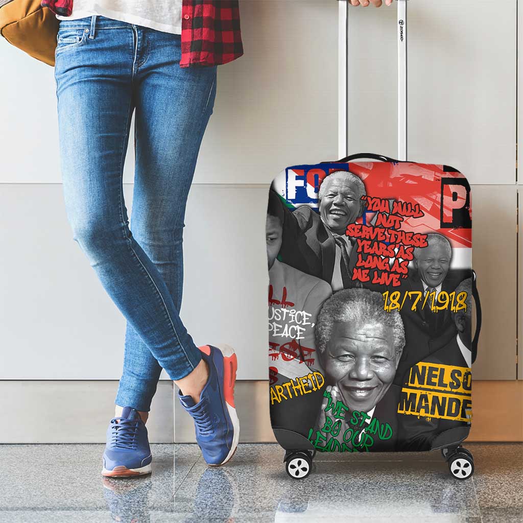 Nelson Mandela Luggage Cover Street Spray Art Recreating The Life Of A Great Man - Wonder Print Shop