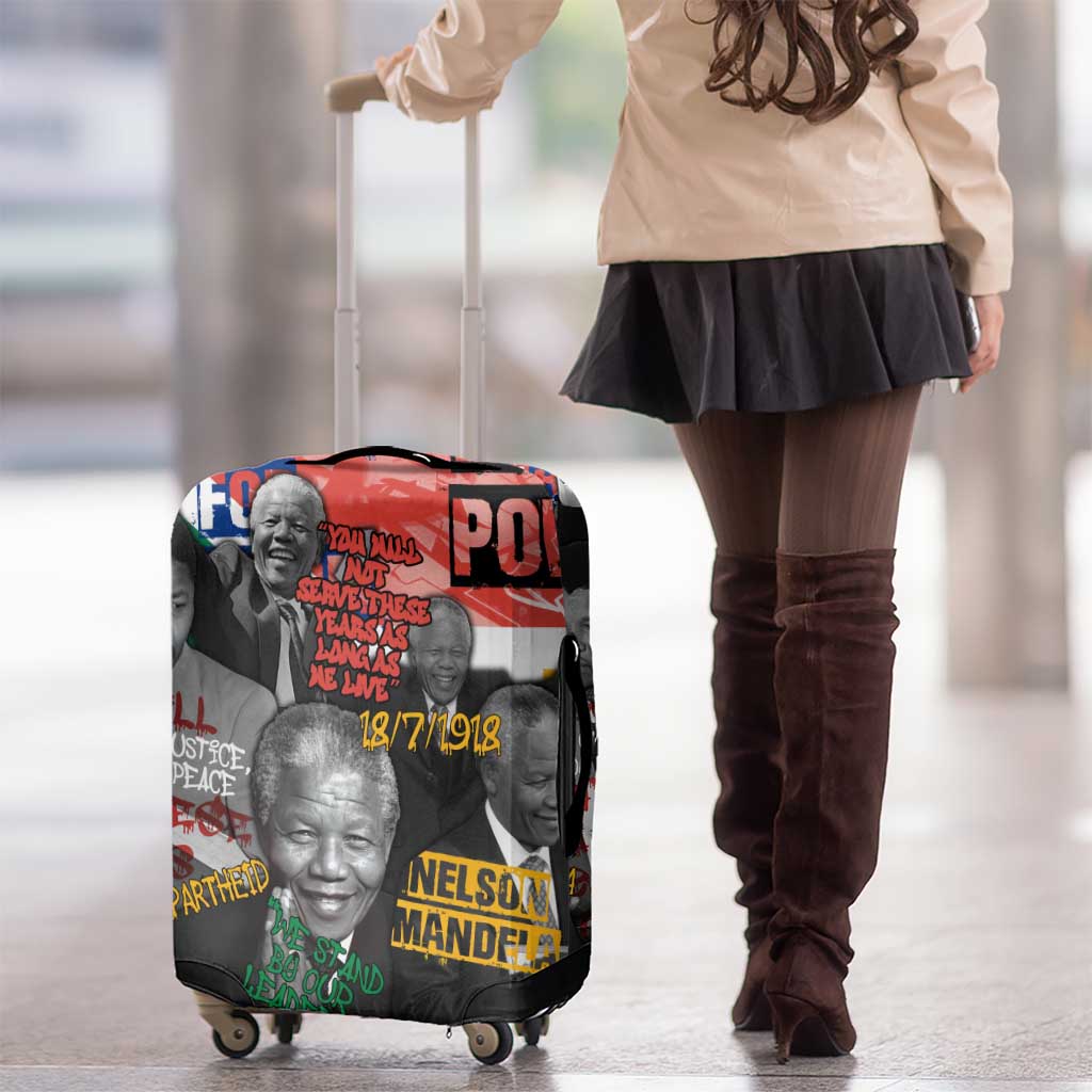 Nelson Mandela Luggage Cover Street Spray Art Recreating The Life Of A Great Man - Wonder Print Shop