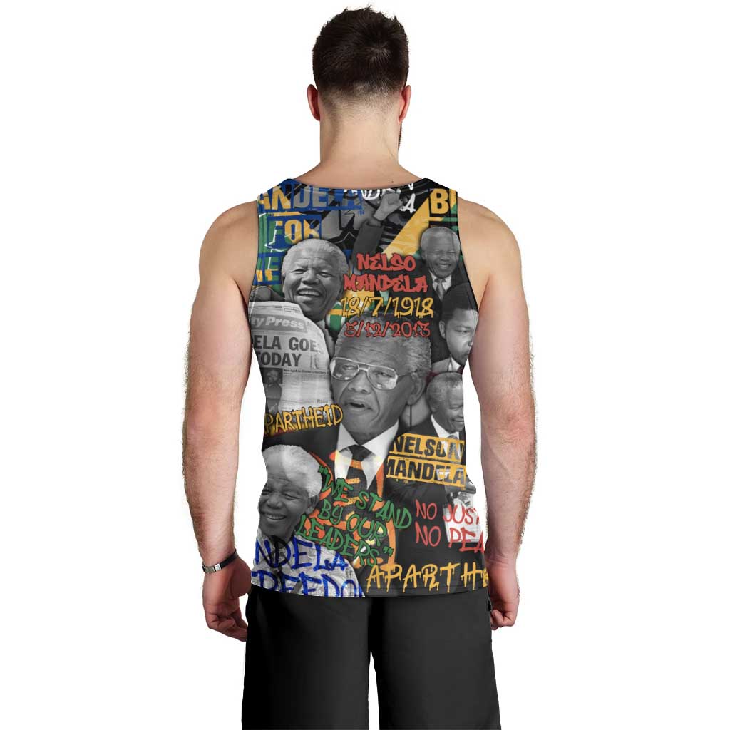 Nelson Mandela Men Tank Top Street Spray Art Recreating The Life Of A Great Man - Wonder Print Shop