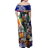 Nelson Mandela Off Shoulder Maxi Dress Street Spray Art Recreating The Life Of A Great Man - Wonder Print Shop
