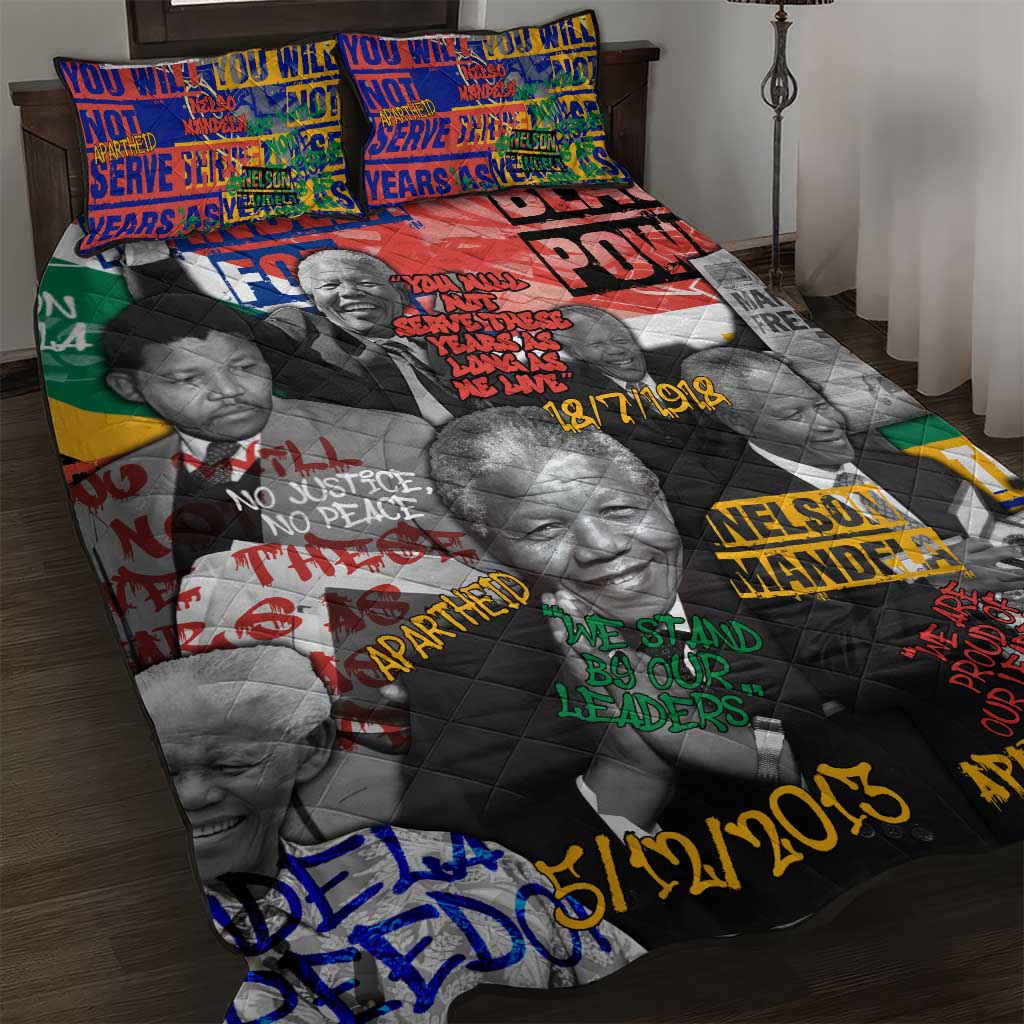 Nelson Mandela Quilt Bed Set Street Spray Art Recreating The Life Of A Great Man - Wonder Print Shop
