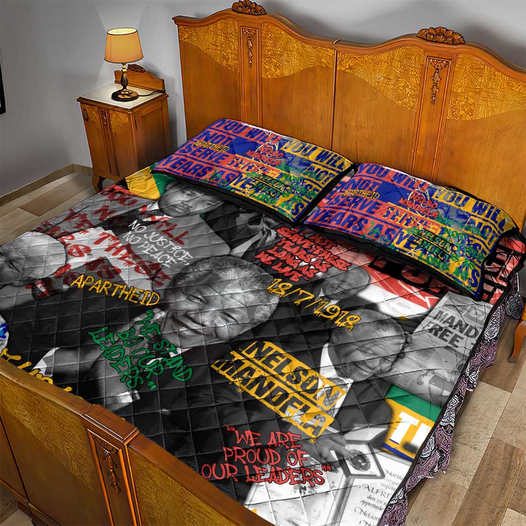 Nelson Mandela Quilt Bed Set Street Spray Art Recreating The Life Of A Great Man - Wonder Print Shop