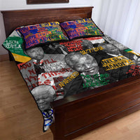 Nelson Mandela Quilt Bed Set Street Spray Art Recreating The Life Of A Great Man - Wonder Print Shop