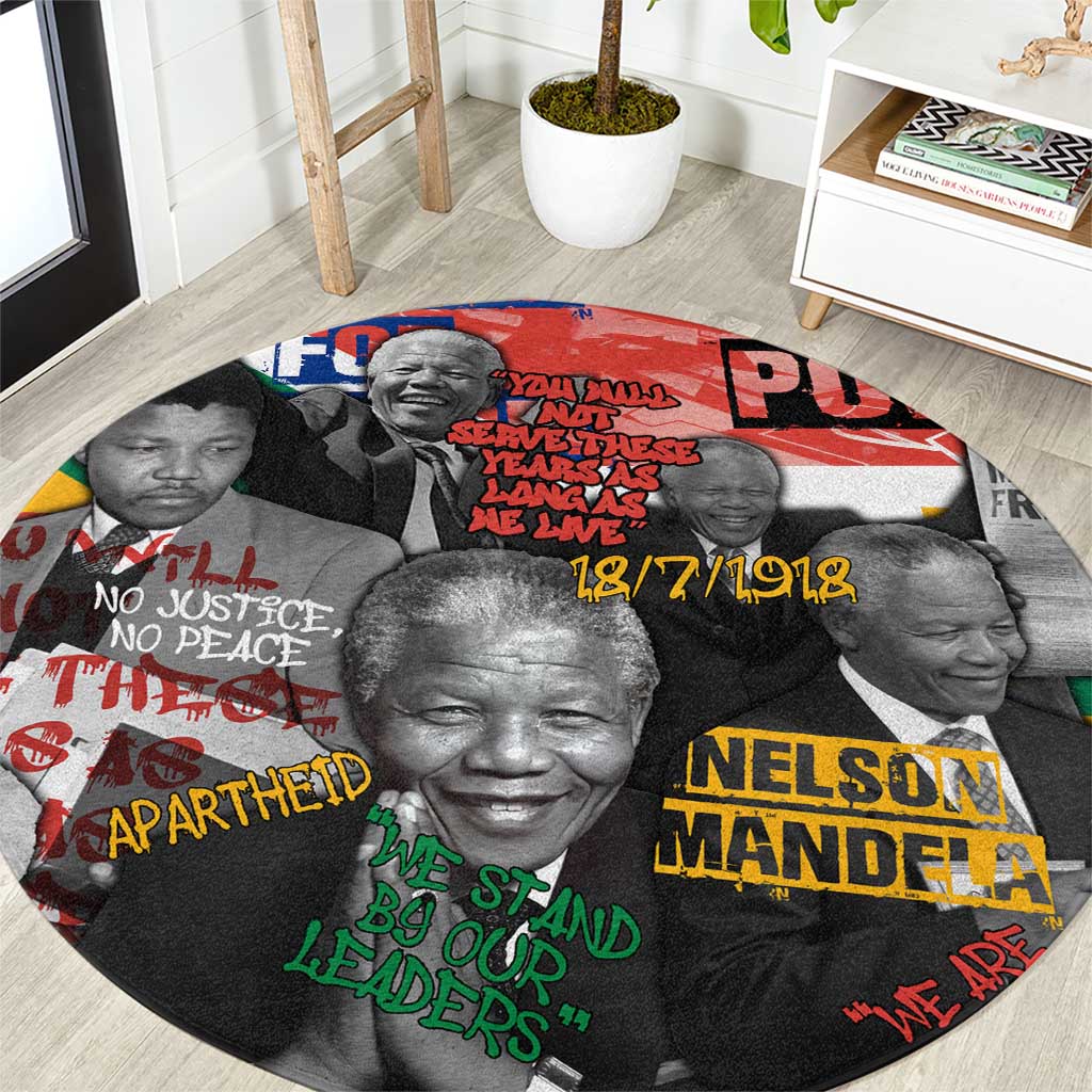 Nelson Mandela Round Carpet Street Spray Art Recreating The Life Of A Great Man - Wonder Print Shop