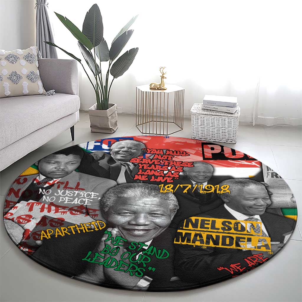 Nelson Mandela Round Carpet Street Spray Art Recreating The Life Of A Great Man - Wonder Print Shop