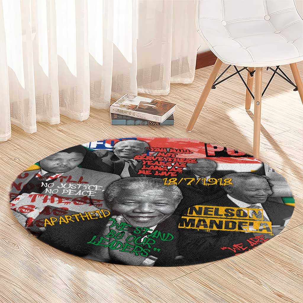 Nelson Mandela Round Carpet Street Spray Art Recreating The Life Of A Great Man - Wonder Print Shop