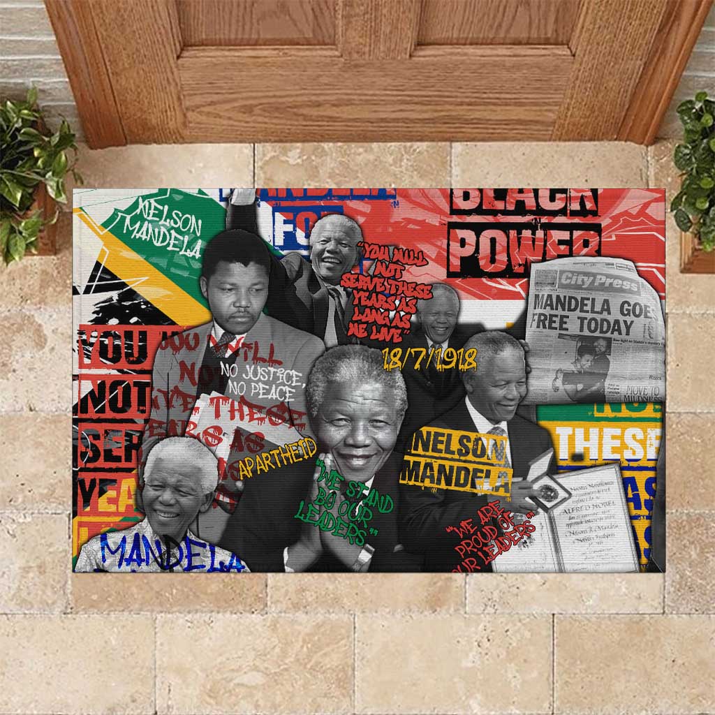 Nelson Mandela Rubber Doormat Street Spray Art Recreating The Life Of A Great Man - Wonder Print Shop