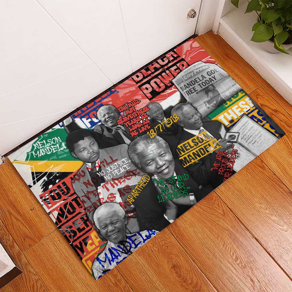 Nelson Mandela Rubber Doormat Street Spray Art Recreating The Life Of A Great Man - Wonder Print Shop