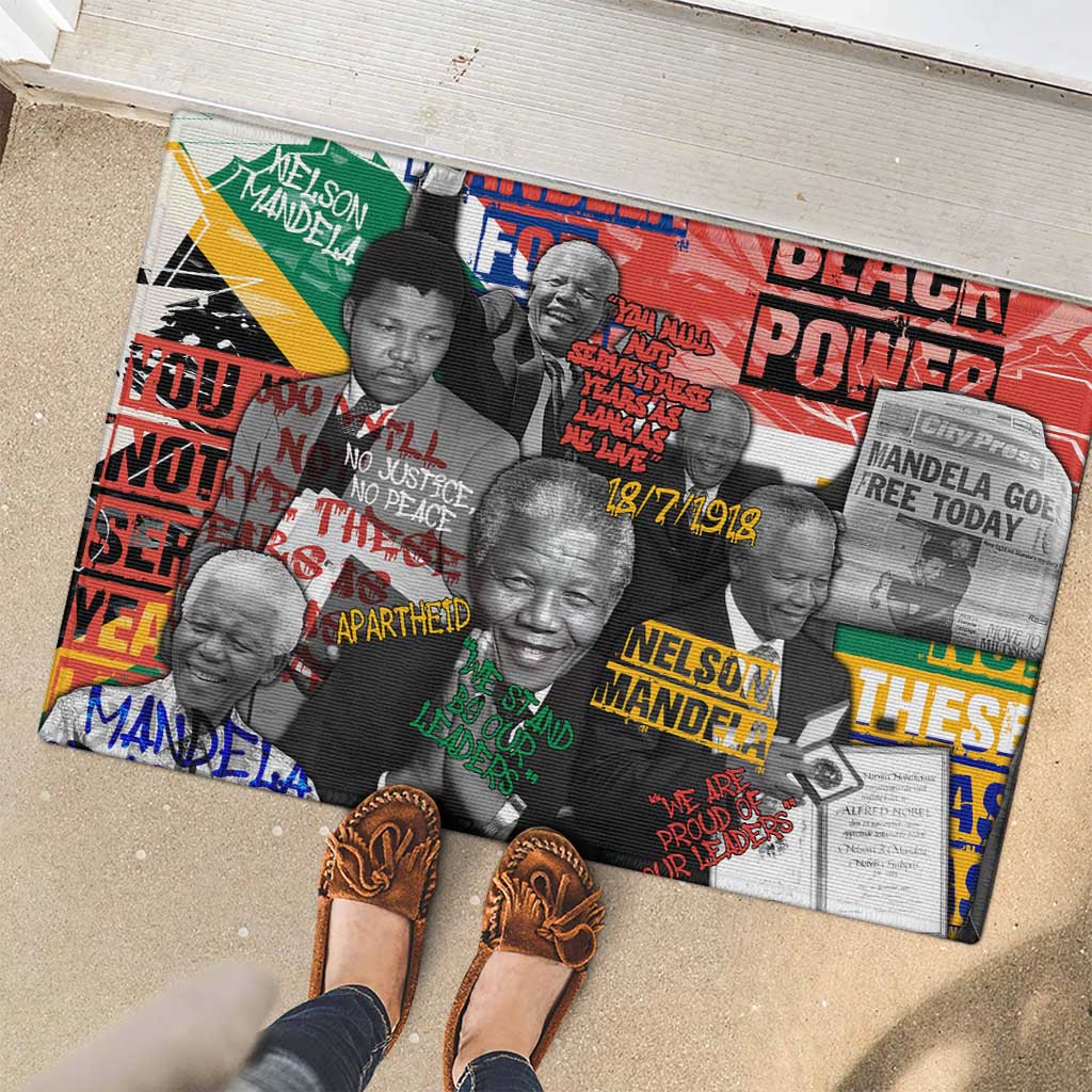 Nelson Mandela Rubber Doormat Street Spray Art Recreating The Life Of A Great Man - Wonder Print Shop