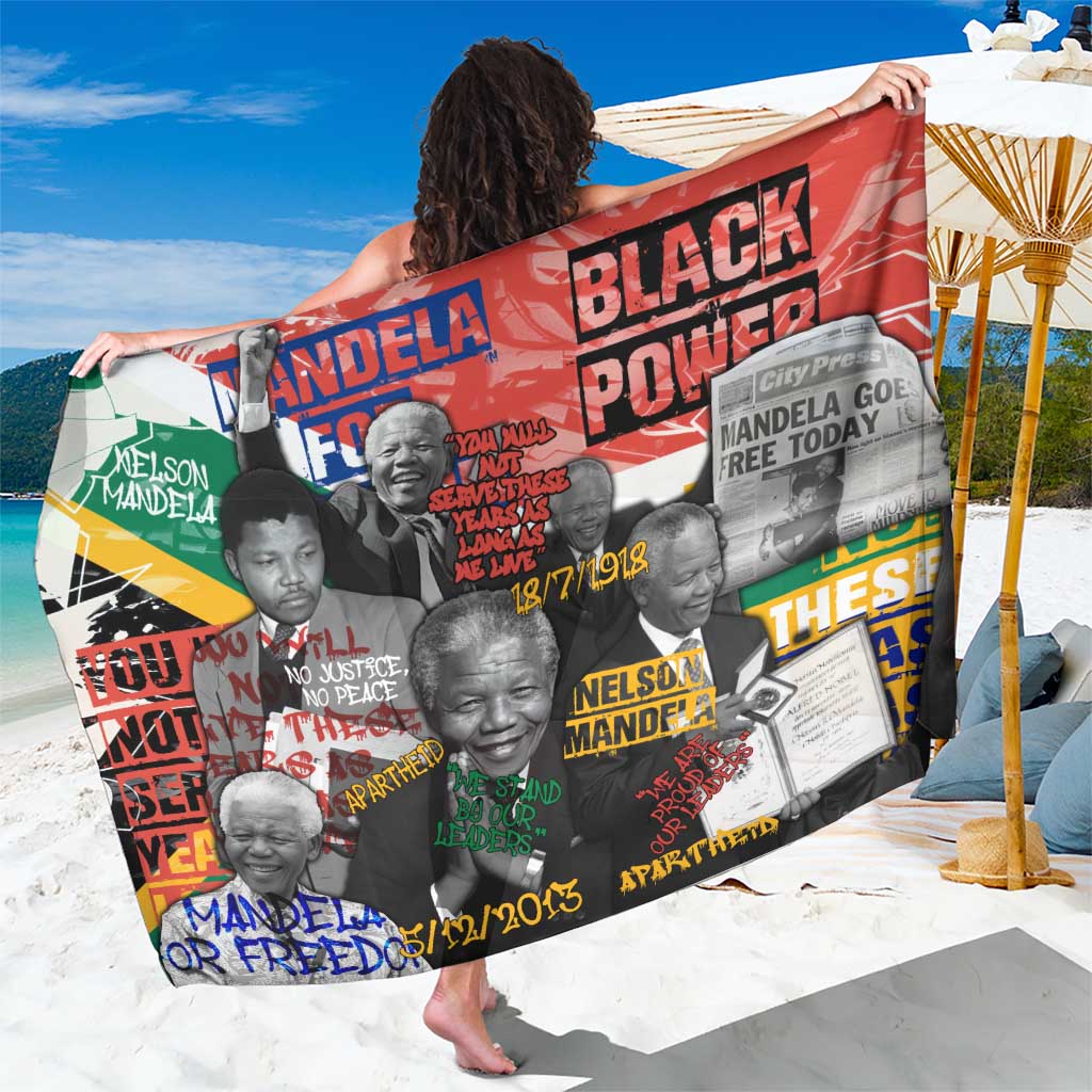 Nelson Mandela Sarong Street Spray Art Recreating The Life Of A Great Man - Wonder Print Shop