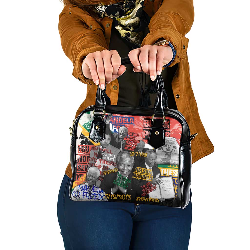 Nelson Mandela Shoulder Handbag Street Spray Art Recreating The Life Of A Great Man - Wonder Print Shop