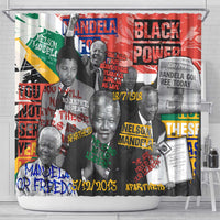Nelson Mandela Shower Curtain Street Spray Art Recreating The Life Of A Great Man - Wonder Print Shop