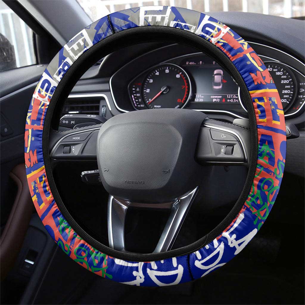 Nelson Mandela Steering Wheel Cover Street Spray Art Recreating The Life Of A Great Man - Wonder Print Shop