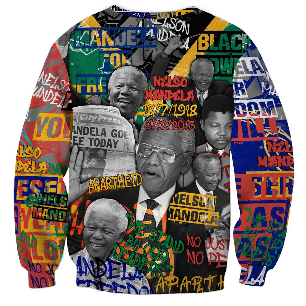 Nelson Mandela Sweatshirt Street Spray Art Recreating The Life Of A Great Man - Wonder Print Shop
