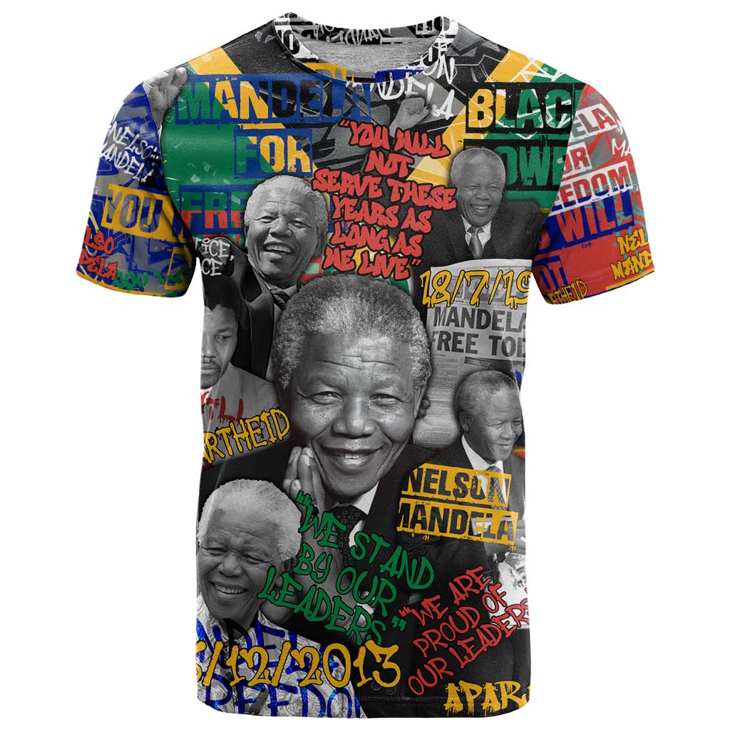 Nelson Mandela T Shirt Street Spray Art Recreating The Life Of A Great Man - Wonder Print Shop